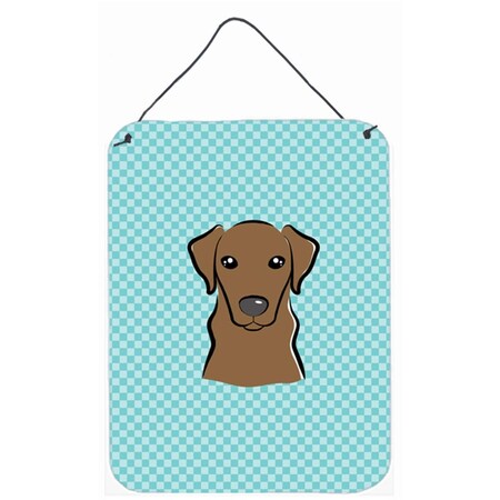 Carolines Treasures Checkerboard Blue Chocolate Labrador Wall and Door Hanging Prints BB1172DS1216